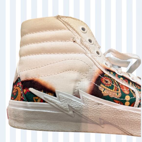 Vans Off The Wall Sk8Hi High Tops Lightning Bolt Sole Multicolor Paisley 9.5W 8M - Picture 6 of 7